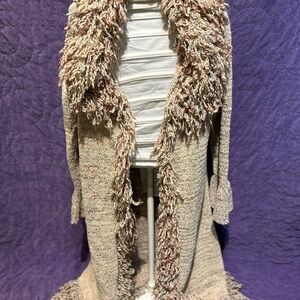 Cream Fringe Cardigan